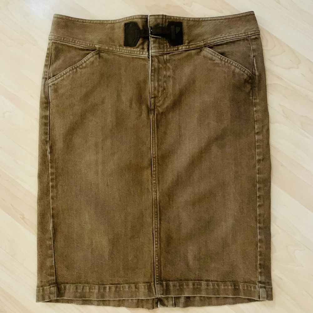 Lauren Jeans Company Vintage equestrian brown denim skirt 10